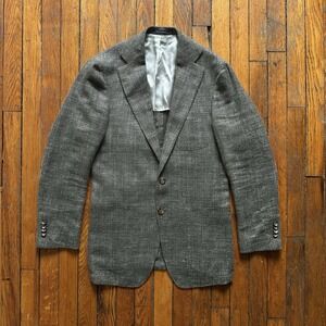 Suitsupply Gray Pure Wool Havana Pleated HL Slim Int Men Blazer Size 46 E.Thomas